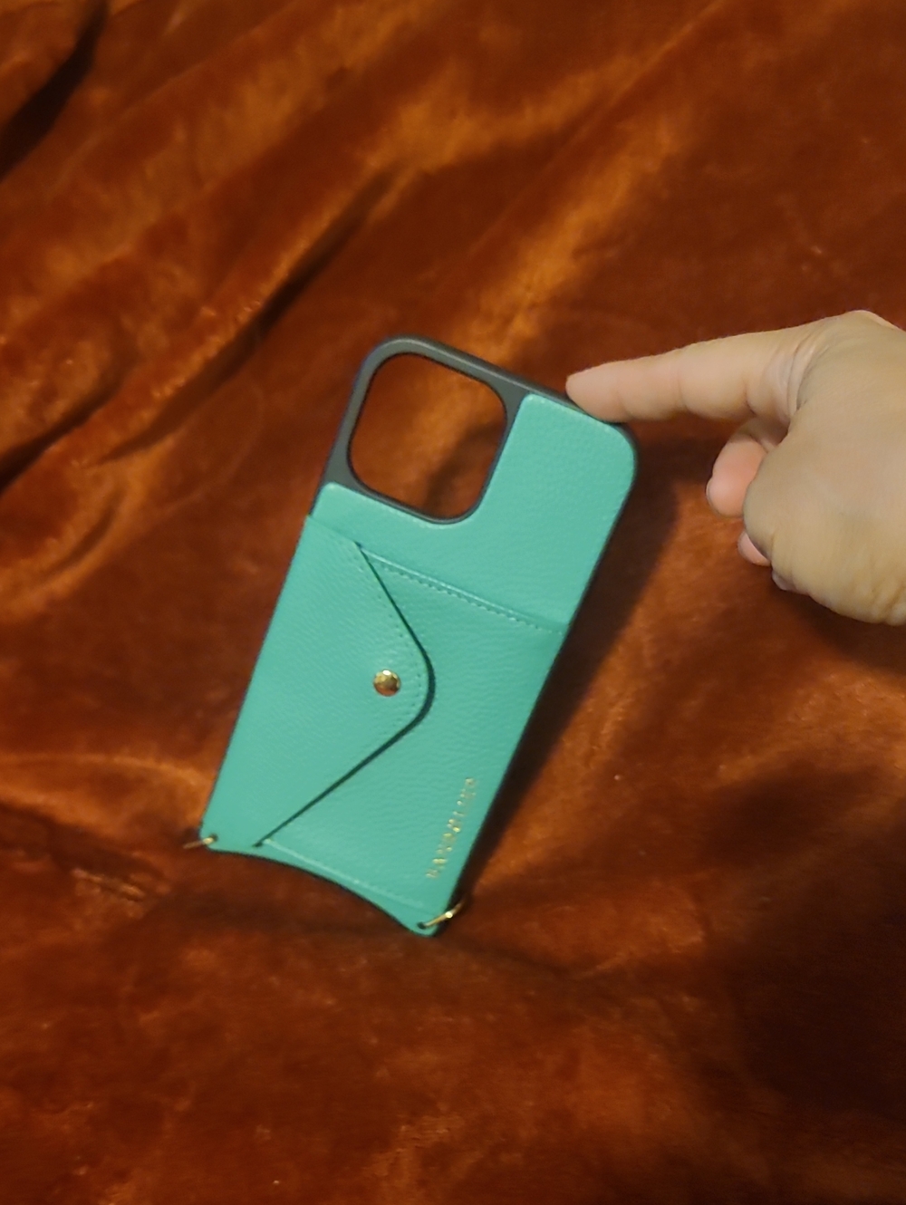 Bandolier Green Leather iPhone 14 pro max With Card Pocket (No Strap) Like New